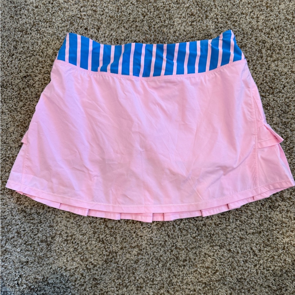 Ivivva Pink Skort with Blue Stripe Waistband